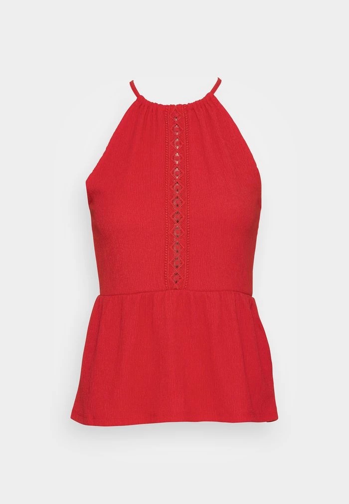 T-Shirt ANNA FIELD Anna Field Trim Insert Halterneck Rouge Femme | TBP-0924645